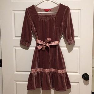Vintage velvet dress in luxurious purple color
